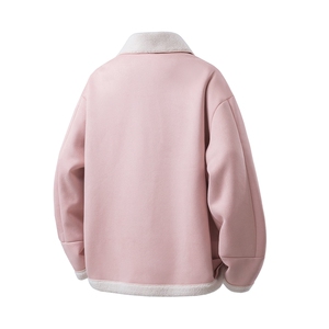 翻领麂皮绒羊羔毛金属飞机扣大码M-5XL棉衣男YG77108P135控178图片