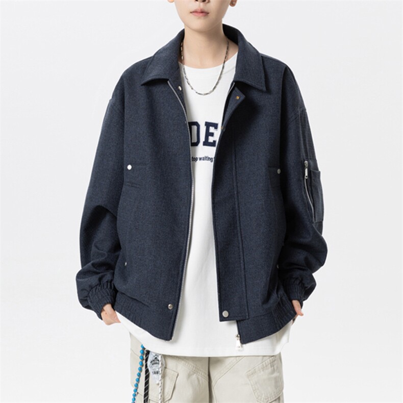 2025秋季新款小香风翻领夹克潮流宽松大码外套-JK6533-P65-P70，男装夹克，星座1105-2