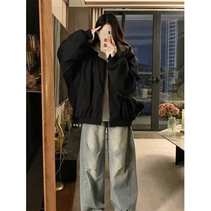 仿兔毛双面穿棉服文艺气质潮流简约时尚百搭日系原宿 MHT282图片