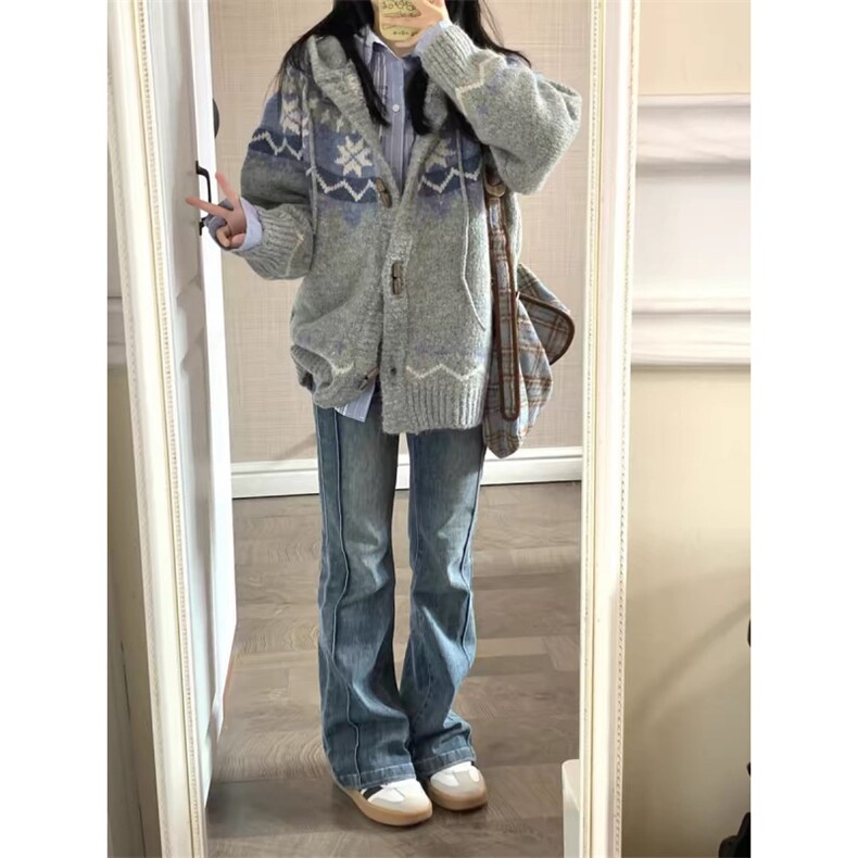 女风牛角扣马海毛费尔岛开衫毛衣MY097-P65,男装针织衫/毛衣,星座313A(原308A-2)