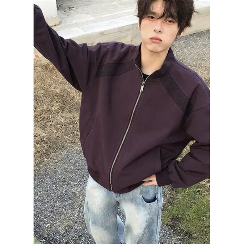 感新款解构通勤立领棒球服男春秋季有内袋保暖棉服夹克J6113,男装夹克,星座1116A（原606A-3）