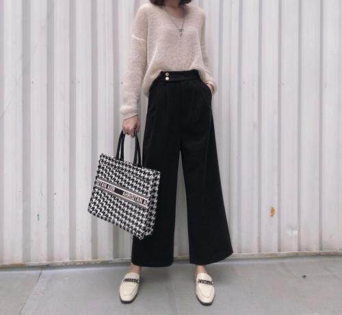 双扣呢子简约阔腿裤，女装，1+1 MAIN ROAD