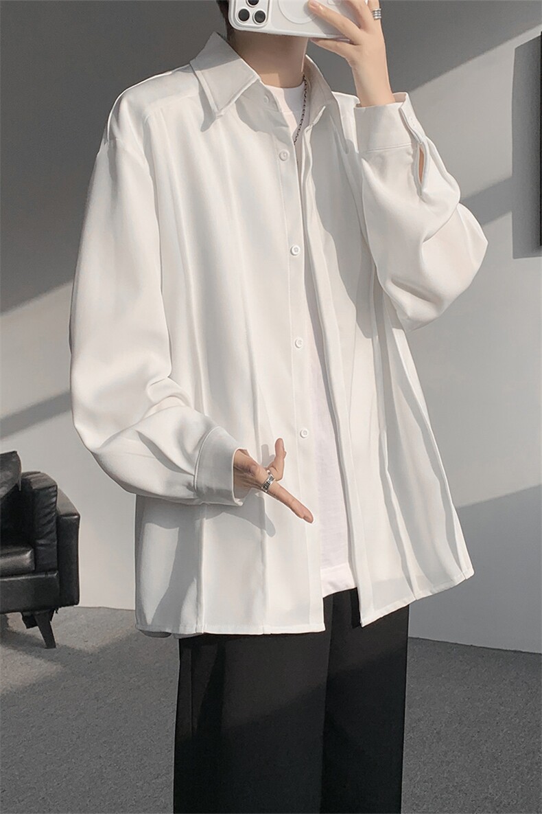 春秋夏季长袖衬衫男款宽松休闲衬衣男时尚潮牌百搭上衣,男装衬衫,电商B319