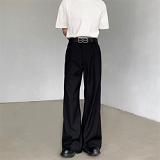 小众结构压褶设计感西装裤男士cleanfit潮牌休闲阔腿裤XK1212P75，男装西服套装，星座512-1（原513-3）