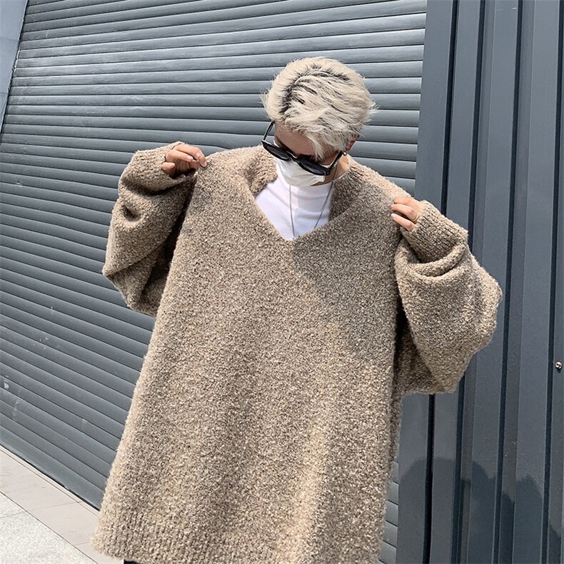 B319 P63秋冬男装毛衣纯色打底衫男装休闲宽松线衫图片