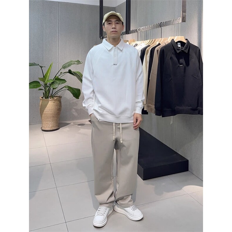 卫衣男春秋季2025新款宽松潮牌翻领衣服男款纯色百搭秋装运动上衣,男装卫衣,星座506A
