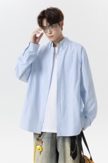 日系cityboy条纹长袖衬衫潮流休闲衬衣宽松百搭外套C2264-特价P33，男装衬衫，电商A007