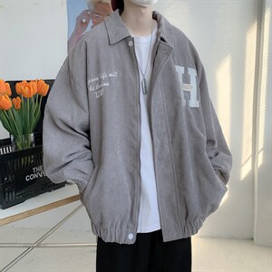 春秋ins潮牌设计感灯芯绒外套秋季高级感高街夹克男 W3784-P58图片