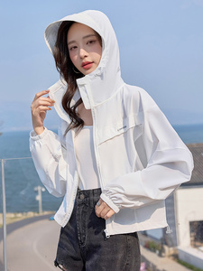 休闲防晒衣女短款2025夏季新款透气防紫外线防晒服巨好看的薄外套图片