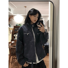 得物二开新款拉链牛仔夹克美式工装高级感哈灵顿夹克男JK1164-P98，男装夹克，星座1103-3