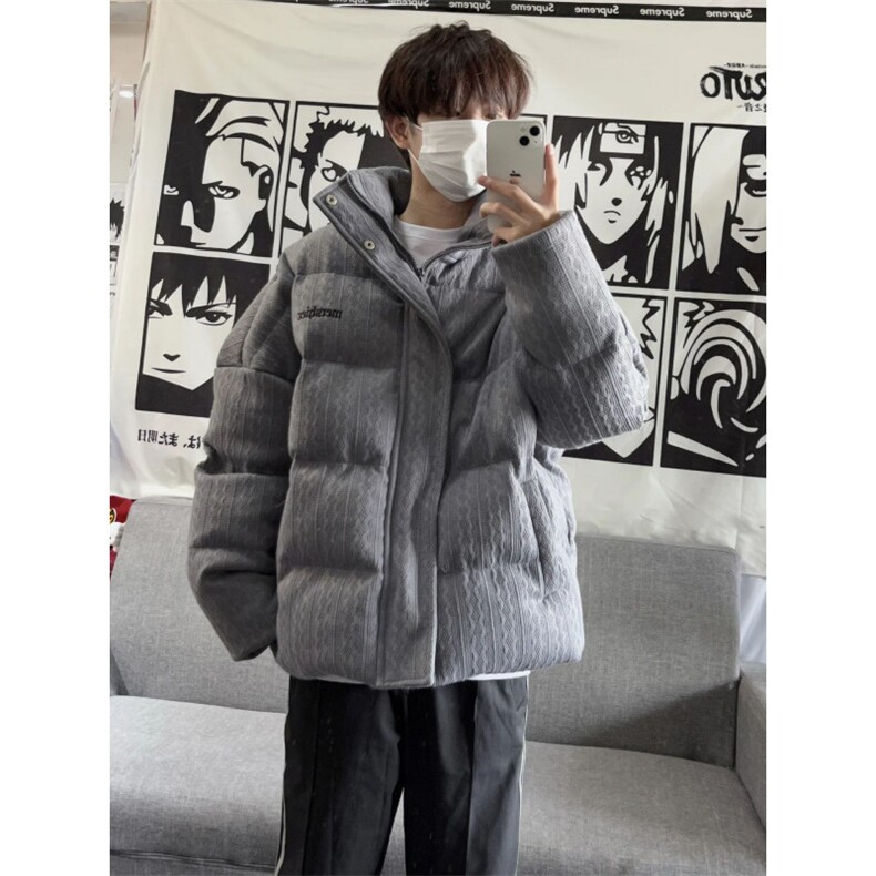 网络图现货！立领褶皱棉服外套高级设计感小众短款棉服RM303-P100,男装棉衣,星座1005-6