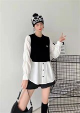 春款拼接卫衣，女装卫衣/绒衫，英雅姿秀