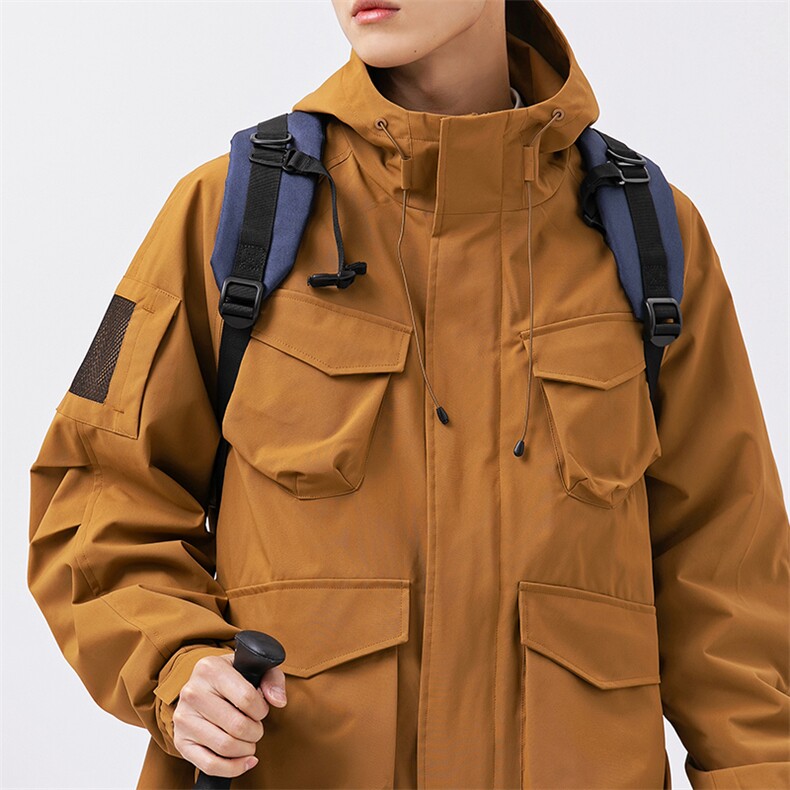 外27-2GANYOU日系多口袋工装防泼水连帽冲锋衣JK26-P145,男装夹克,新杭派外27-2