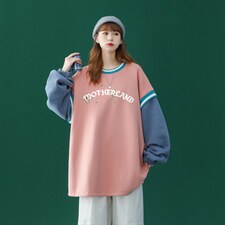 中性风2023秋季新款港风ins潮拼接撞色情侣卫衣B131p55控68，男装卫衣，A247A
