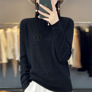 新款女装灯笼袖针织衫 精致圆领宽松显瘦毛衣 优雅百搭时尚单品图片