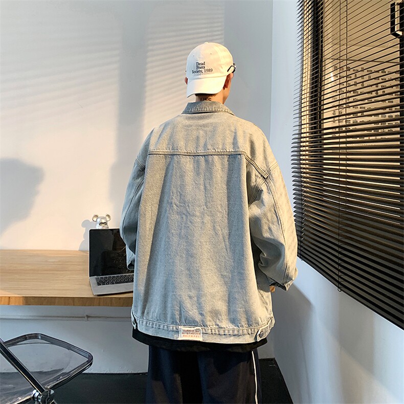 牛仔外套男2023设计感小众情侣美式复古潮牌欧货工装褂子上衣,男装工装外套,星座410-7