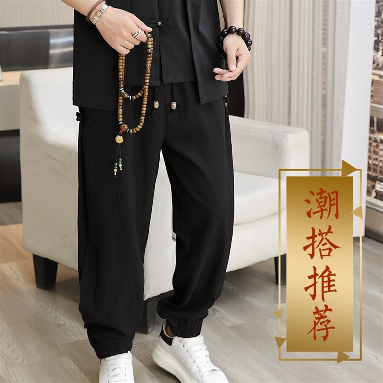 风男士盘扣开衫短袖假两件衬衫套装中年唐装短袖衬衫T恤,男装民族服装,钱塘723