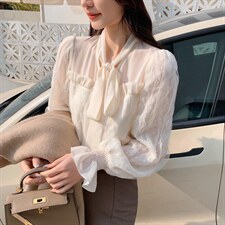 蕾丝雪纺衬衫，女装衬衫，M.W 嫚维