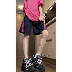2025夏季新款潮流速干透气条纹宽松五分裤B315-K24185-特p25控48，男装牛仔裤，电商B315
