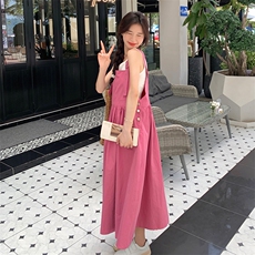 现货粉色背带裙2425P125控188，女装连衣裙，2C201