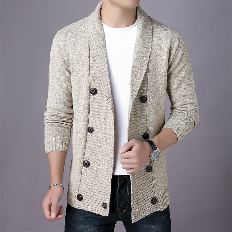 新款秋冬季男时尚休闲青年双排扣开衫外贸跨境外套，男装风衣，星座306A