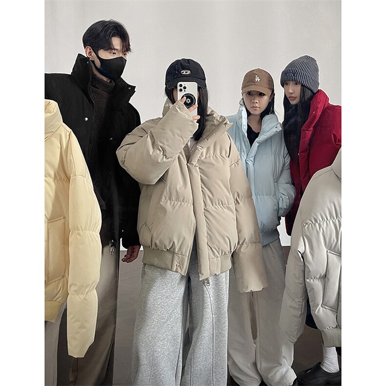 冬季clean纯色棉服潮流中性加厚短款棉衣 HZ8816-特P68不议价图片