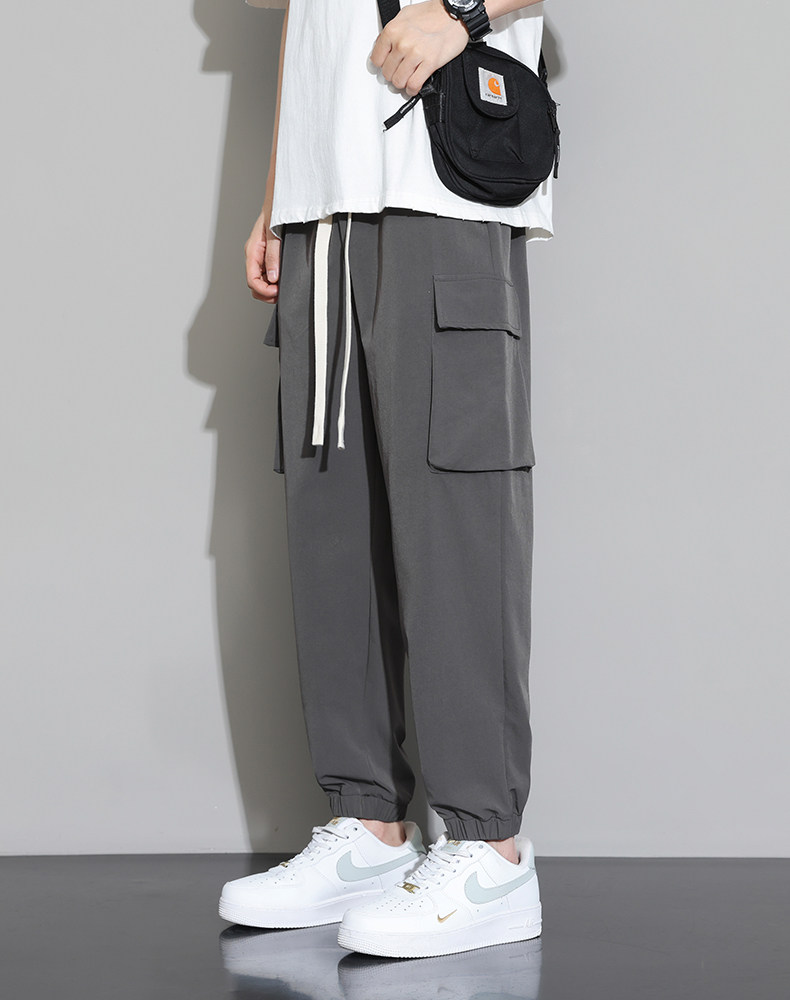 特批35K090束脚2024春季新款工装裤卫裤大码多口袋束脚休闲长裤,男装休闲裤,电商A436