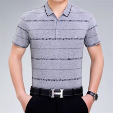 爸爸夏装男士冰丝短袖t恤中老年纯棉T恤夏季POLO衫中年40男装50岁，男装T恤，电商B212（原钱塘6029）