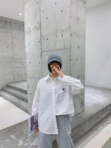 2021春季韩版别针衬衣，女装，曼希野