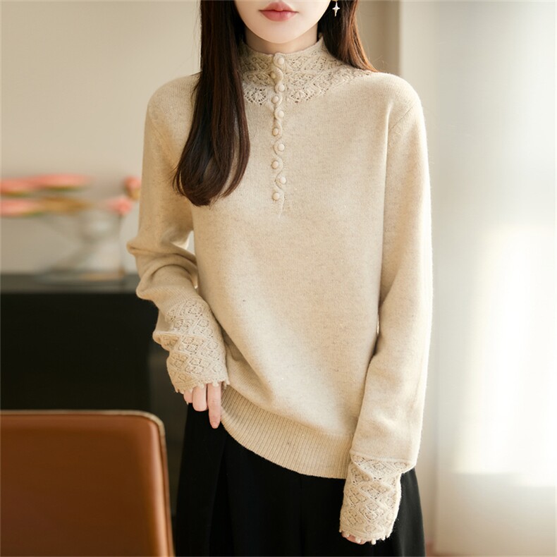 2026年秋季时尚百搭通勤简约休闲通勤套头，女装针织衫/毛衣，郡淞羊绒