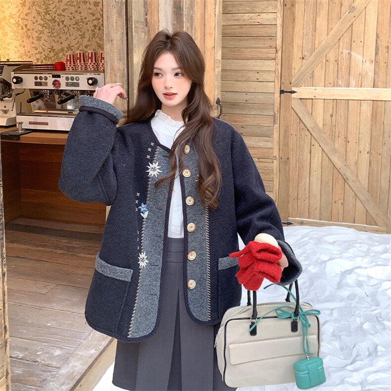 6969数据款现货大货已出90绒刺绣毛呢羽绒外套P315-K468,女装羽绒服,2D034