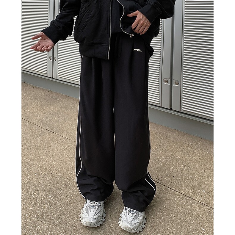 8XL-M特大码春夏季反光条设计美式高街休闲运动裤阔腿裤男K949P55,男装休闲裤,电商D206-1