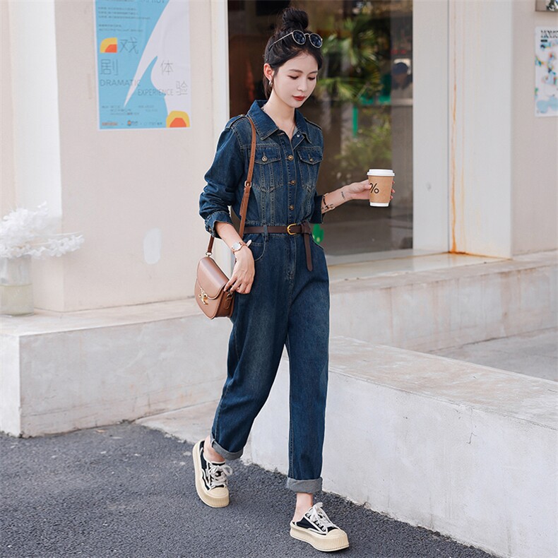连体裤女2024春装新款女装韩版时尚气质休闲裤九分连衣裤现货,女装连体裤,慧尚依恋