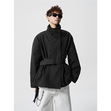 悉尼晨雾复古立领短款风衣男大码M-5XL慵懒风夹克F78036P108控168，男装夹克，星座227-7