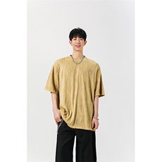 8XL-M特大码夏季短袖冰丝皱感透气T恤男潮垂感宽松半袖DX305P45，男装T恤，电商D206-1