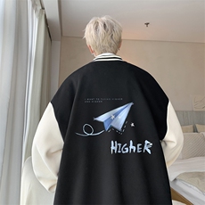 摇粒绒棒球服男大码开衫卫衣男夹克BF86270-P65，男装夹克，电商A040