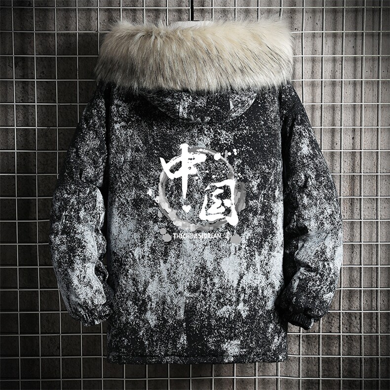 MC49134-P135日系潮衣男大码派克服男工装服外套袄网格,男装棉衣,电商A040A