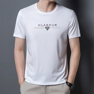 男士短袖T恤2023新款圆领纯色薄款中年爸爸装半袖上衣P45图片