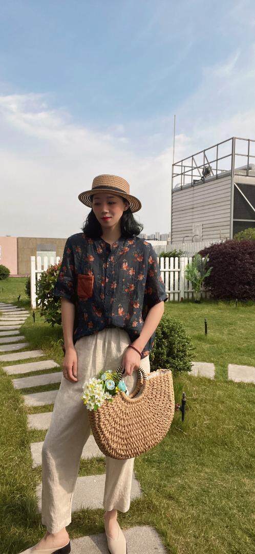 纯苎连衣裙小衫裤子裙子衬衣 时尚风 风淑女风休闲风，女装连衣裙，川哲