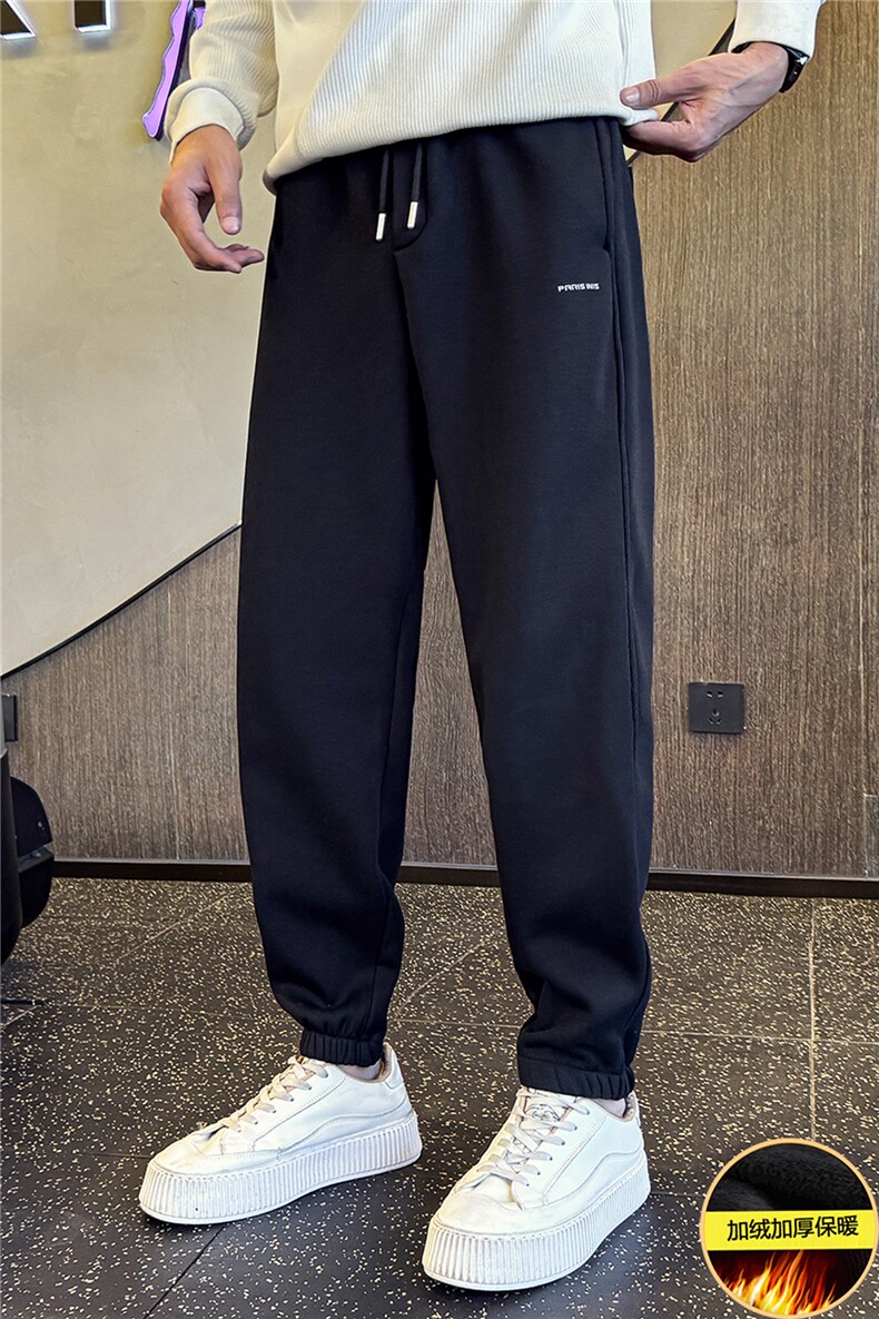 加绒加厚裤子男冬季2025新款宽松直筒运动裤A313-18019-P68,女装休闲裤,电商A313