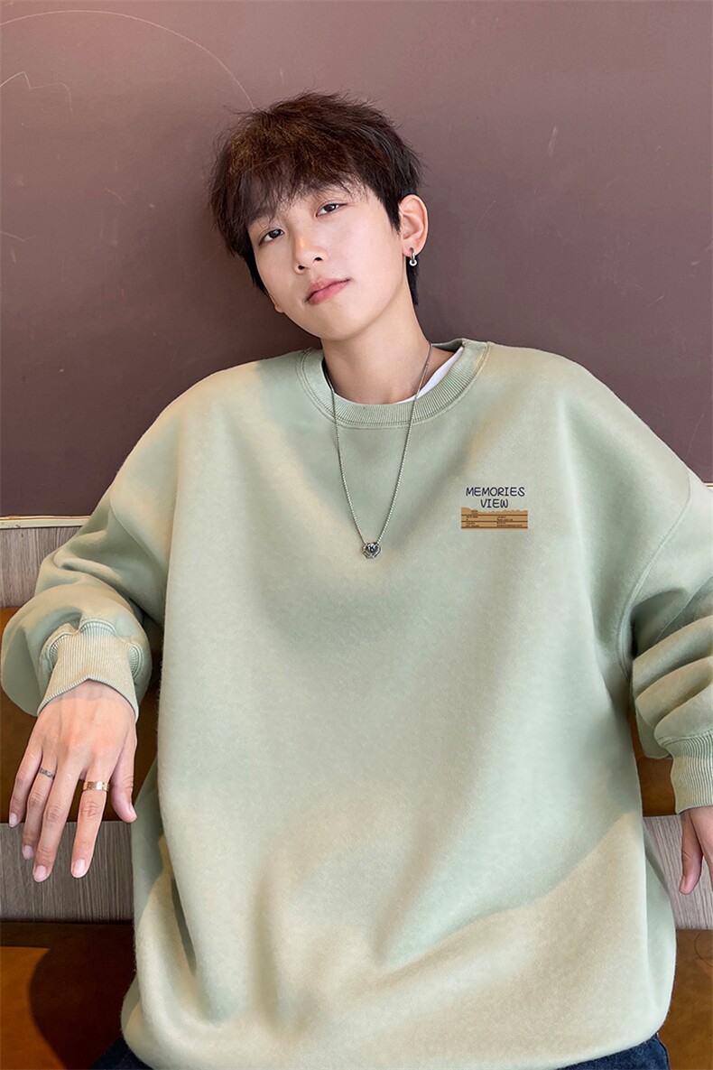 ！圆领卫衣男长袖t恤男WY472-P28加绒款(JR)-P33控价:49,男装卫衣,电商B371