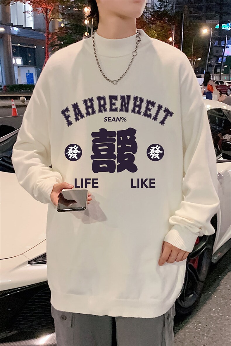 半高领毛衣男士大码针织衫男毛线衣男M18256-P45加绒款-P65,男装针织衫/毛衣,电商A040