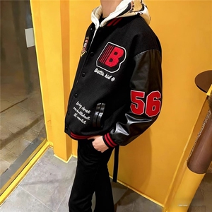 1506-1/ZJJK25021/P80徽章植绒刺绣拼接潮牌棒球服图片