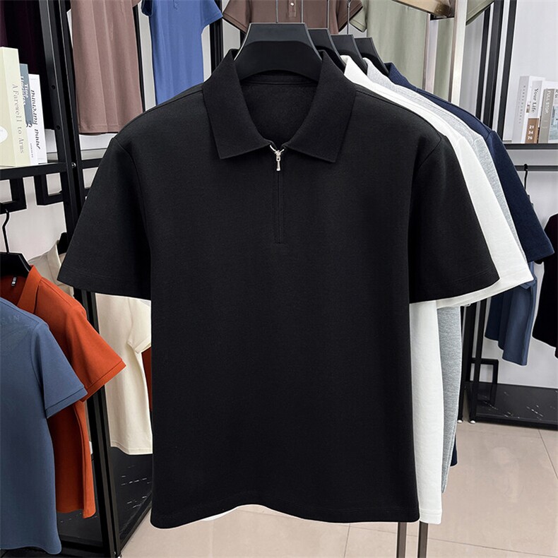 夏季棉短袖半拉链翻领POLO衫男T恤潮流品质上衣体恤男装,男装T恤,钱塘6003（原4033）