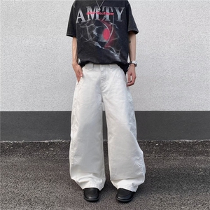 阔腿牛仔裤男款夏季美式潮牌直筒裤高街显瘦裤子NZ9020