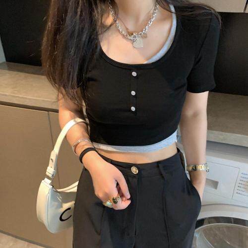 87325假两件短t，女装，XTZ style