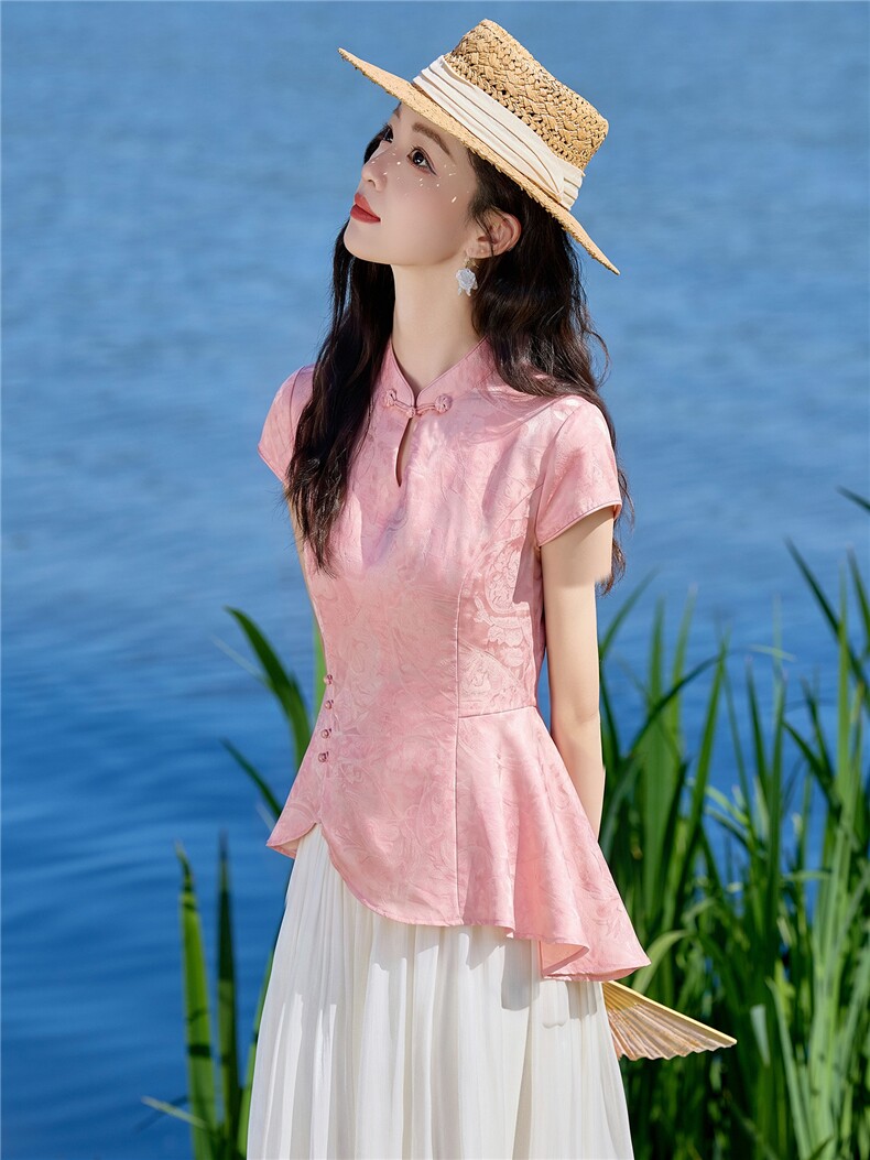 新中式时尚套装女2026夏气质上衣休闲裤两件套,女装套装/套裙,众宇琦
