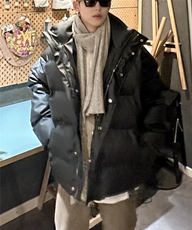 冬季新款立领面包服外套男韩版简约宽松休闲皮棉服棉袄W228-P95，男装棉衣，星座1109-3