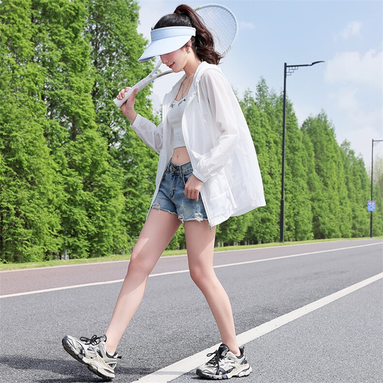 透气防晒衣女2025夏季新款时尚宽松百搭今年流行时尚小个子短外套,女装防晒衣,依万里