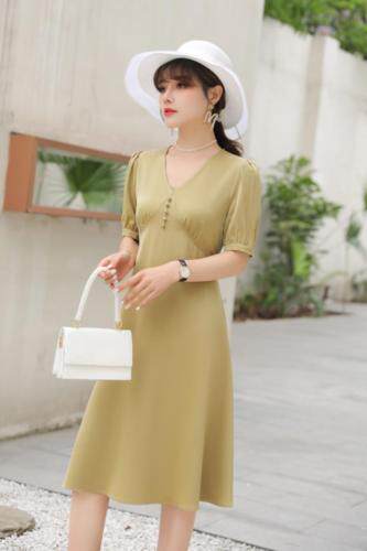 华尔缎连衣裙，女装连衣裙，卡娜品位